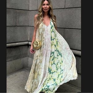 ZARA FLORAL PATCHWORK DRESS ZW COLLECTION XL NWT